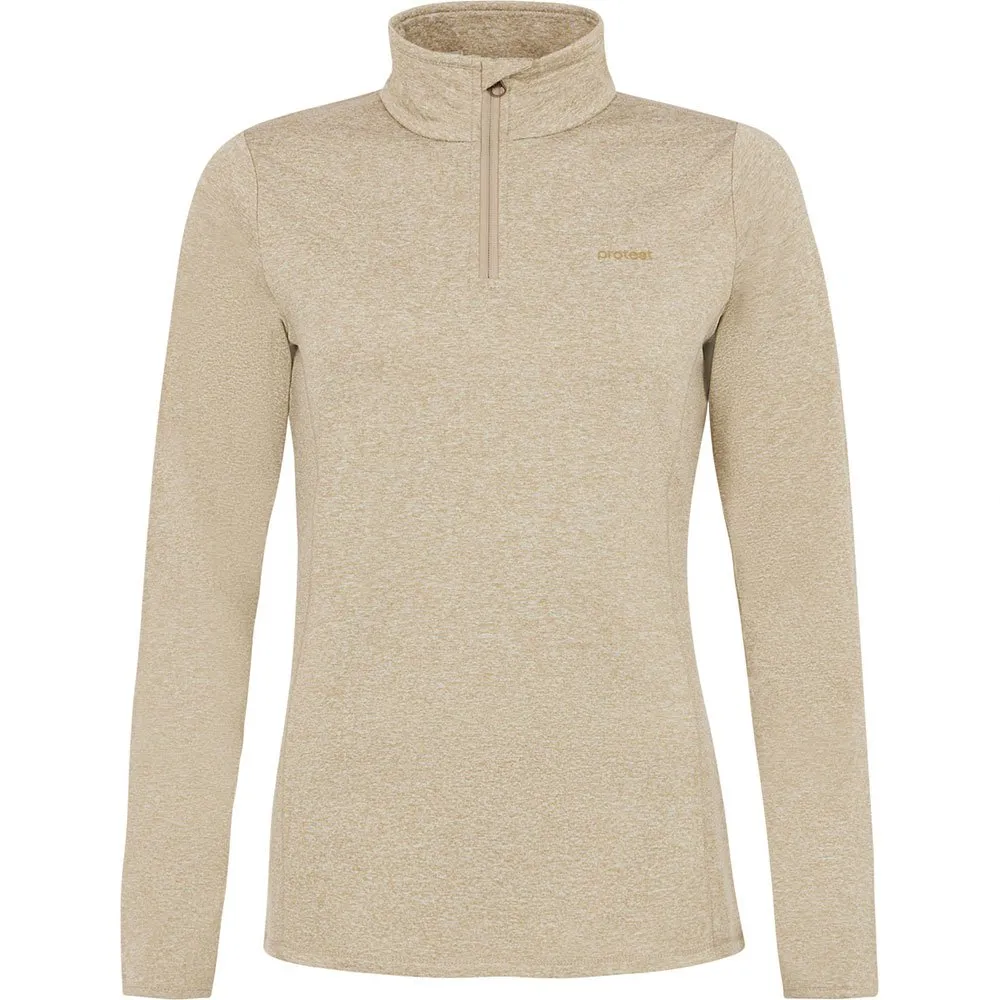 Protest Refabrizm Fleece Med Halv Dragkedja, Bamboo beige