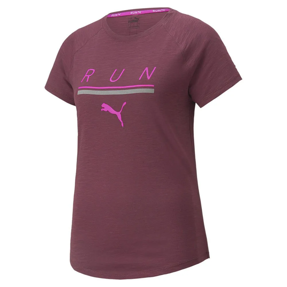 Puma 5k Logo T-shirt Med Korta ärmar female, Grape wine