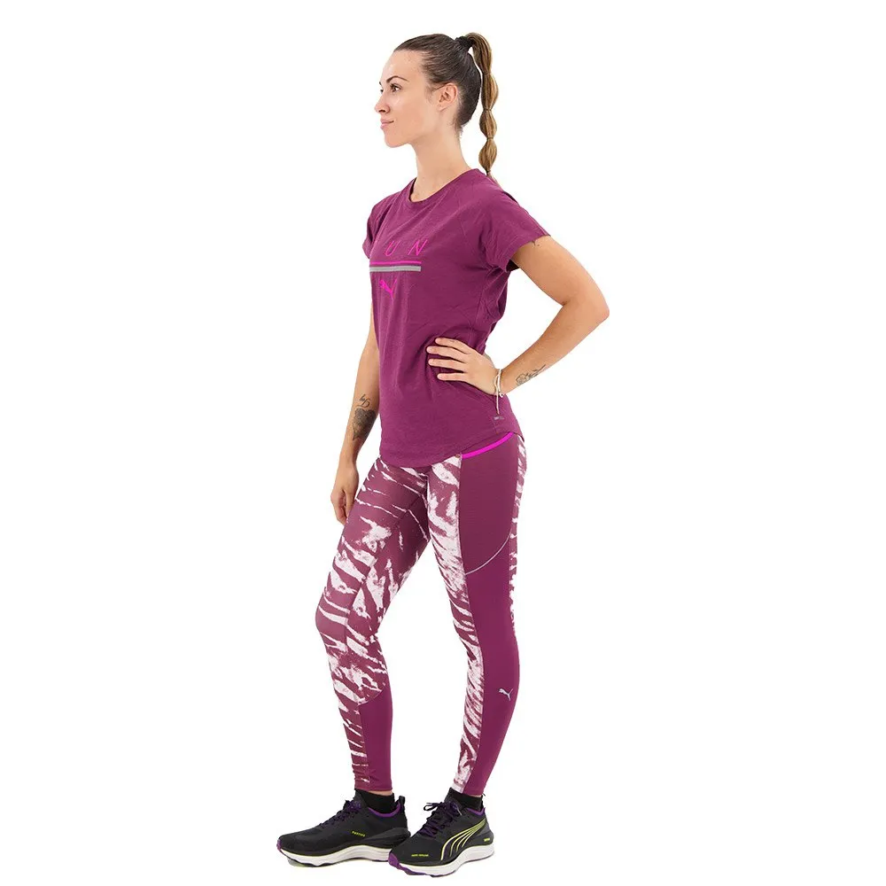 Puma 5k Logo T-shirt Med Korta ärmar female, Grape wine
