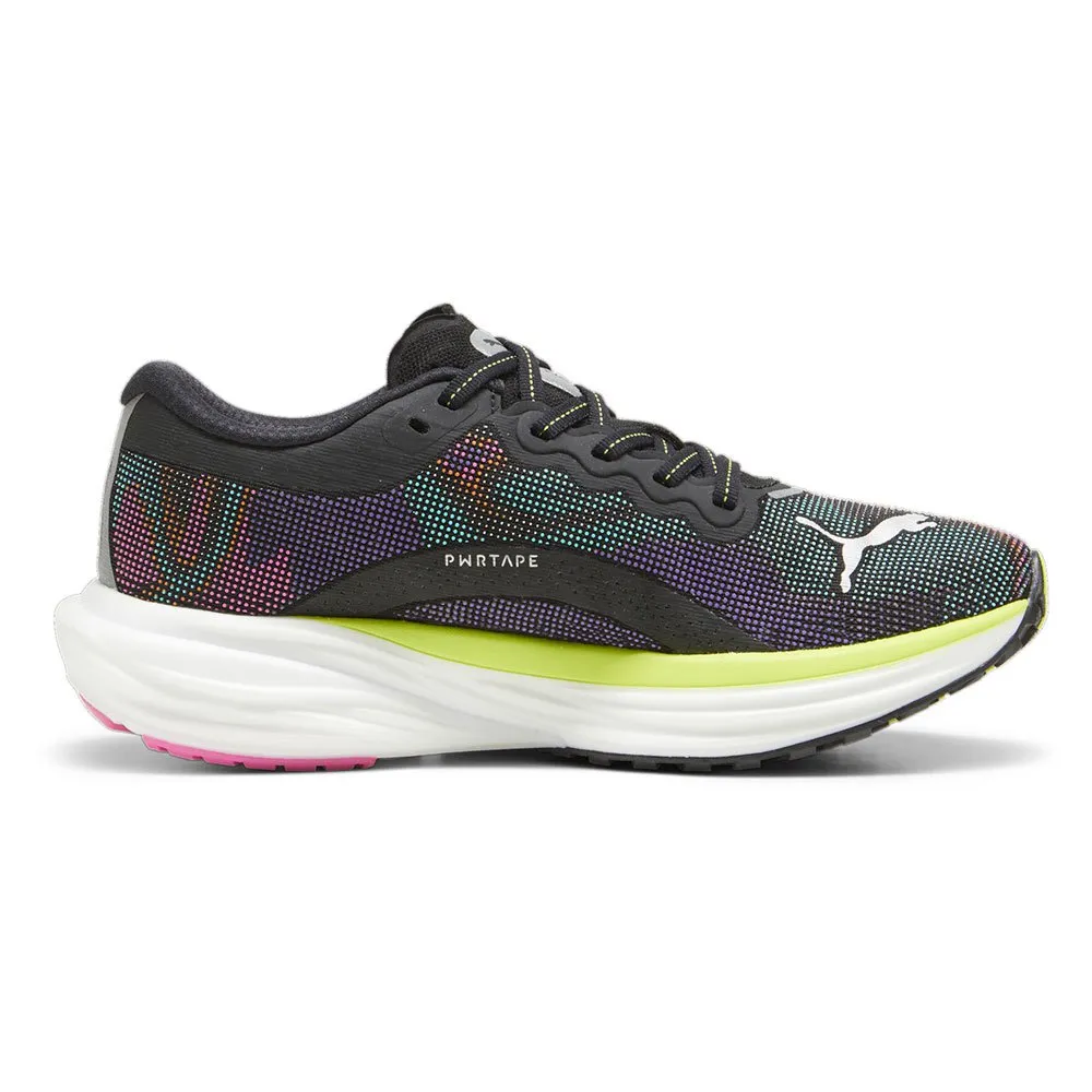 Puma Deviate Nitro 2 Psychedelic Rush Löparskor female, Black / lime pow / poison pink