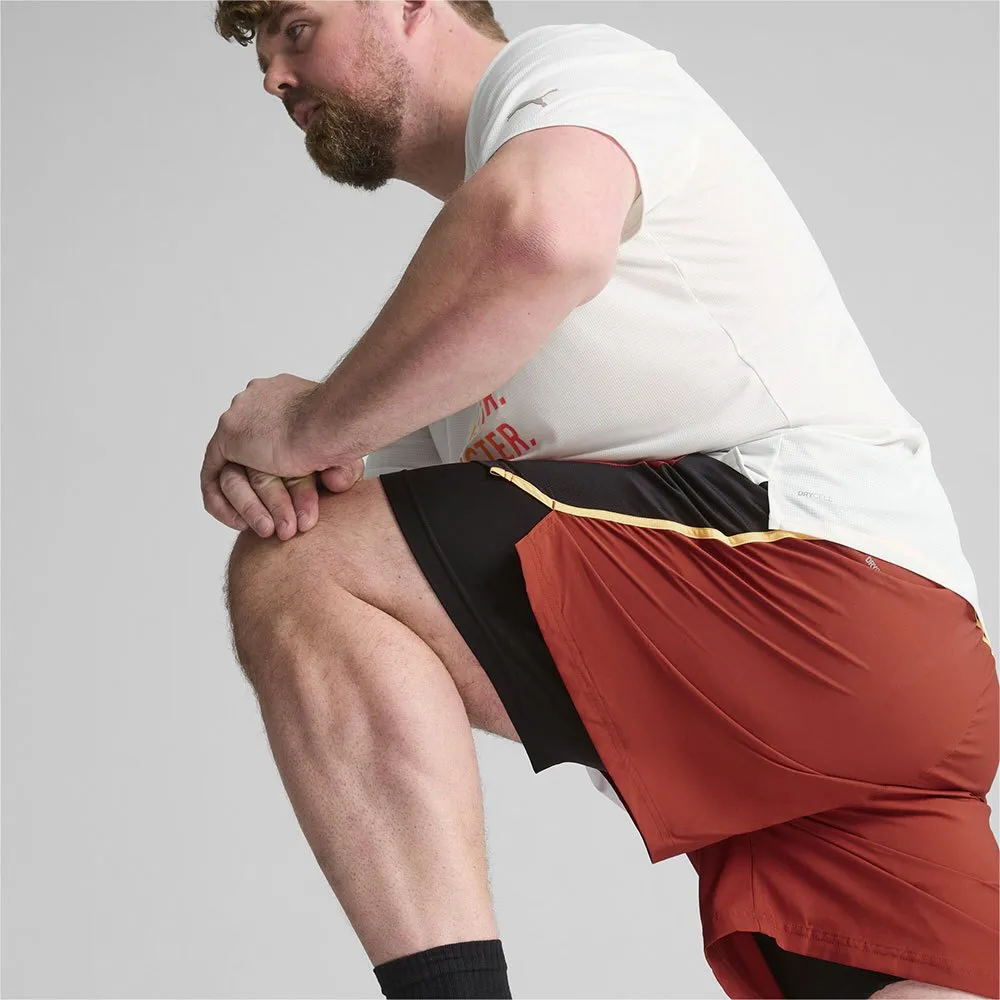 Puma Favorite Velocity 2-i-1 Shorts male, Mars red / black