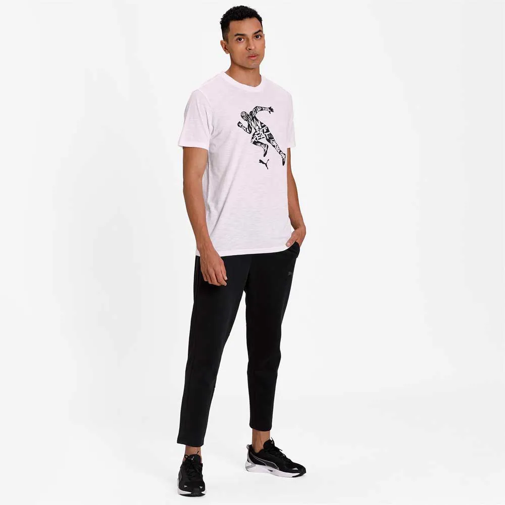 Puma Performance Graphic T-shirt Med Korta ärmar male, Puma white / osg runner