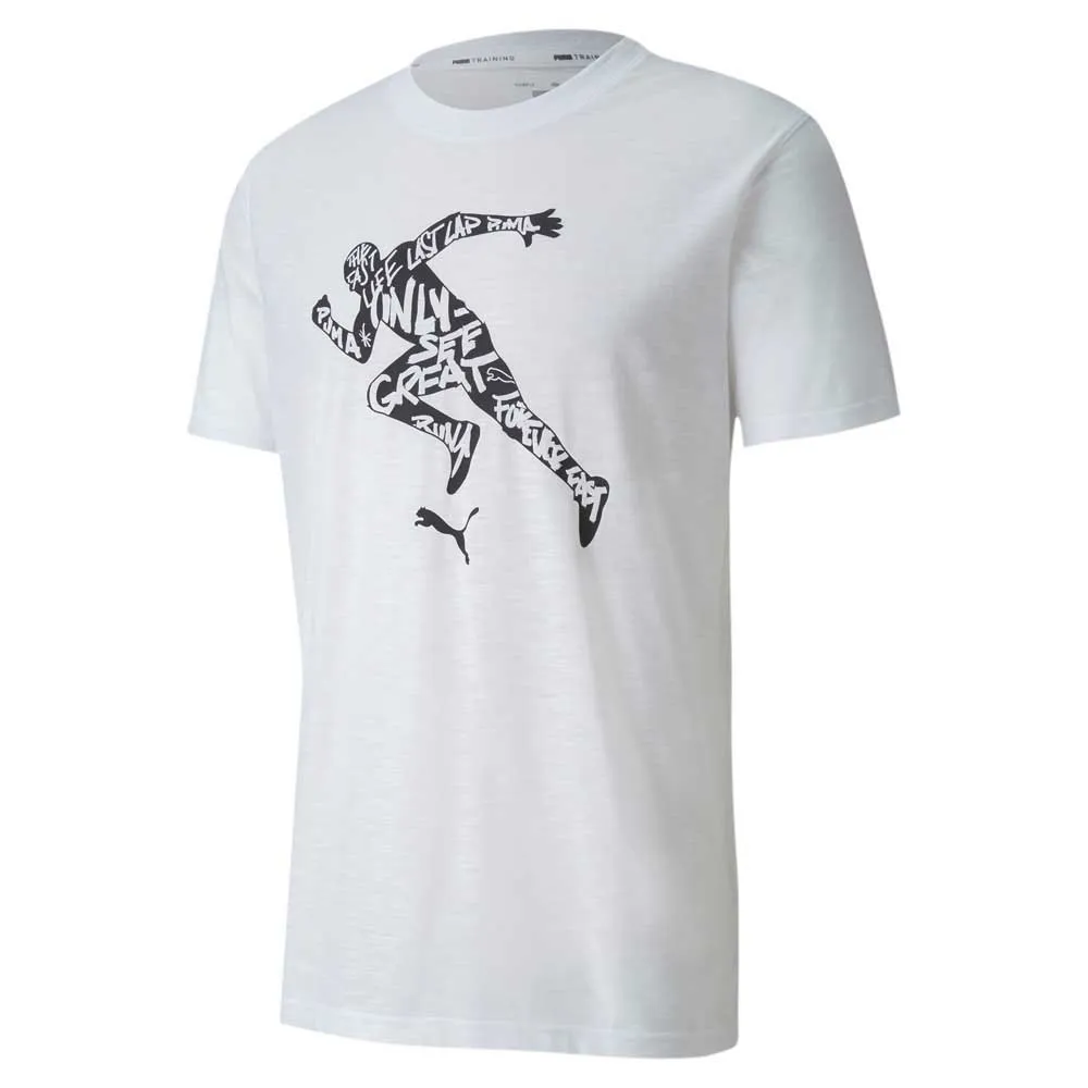 Puma Performance Graphic T-shirt Med Korta ärmar male, Puma white / osg runner
