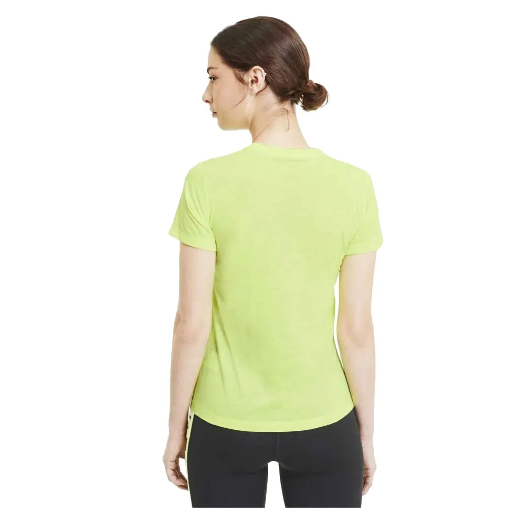 Puma Performance Slogan T-shirt Med Korta ärmar female, Fizzy yellow / black osg print Puma Performance Slogan T-shirt Med Korta ärmar female, Fizzy yellow / black osg print