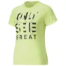 Puma Performance Slogan T-shirt Med Korta ärmar female, Fizzy yellow / black osg print