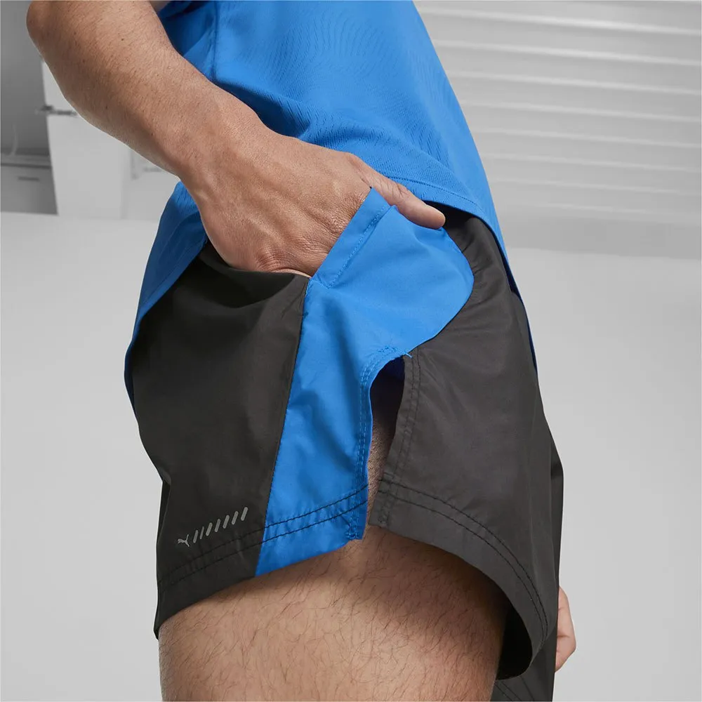 Puma Run 5´´ Shorts male, Black / ultra blue