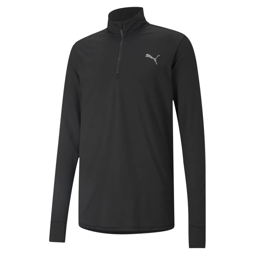 Puma Run Favorite 1/4 Zip T-shirt Med Lång ärm male, Puma black Puma Run Favorite 1/4 Zip T-shirt Med Lång ärm male, Puma black