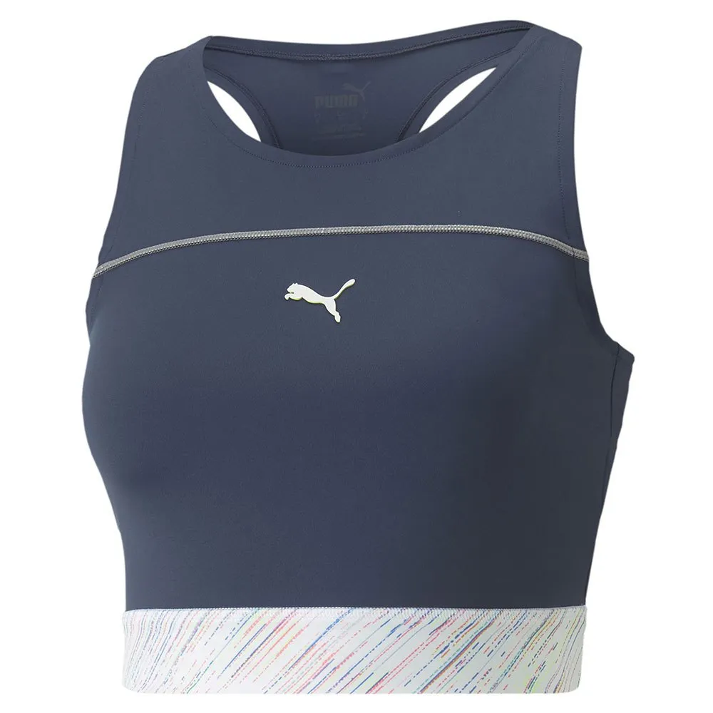 Puma Run High Shine Crop ärmlös T-shirt female, Puma white