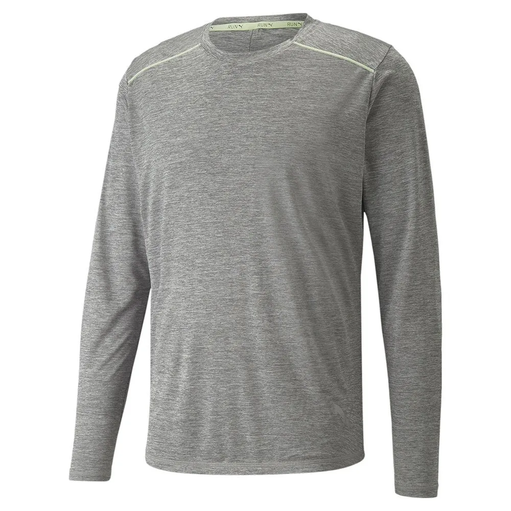 Puma Run T-shirt Med Lång ärm male, Medium gray heather Puma Run T-shirt Med Lång ärm male, Medium gray heather