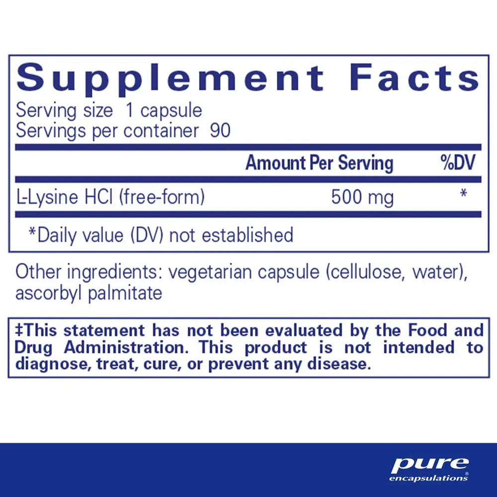 Pure Encapsulations L-lysine Kapslar 90 Enheter, One size