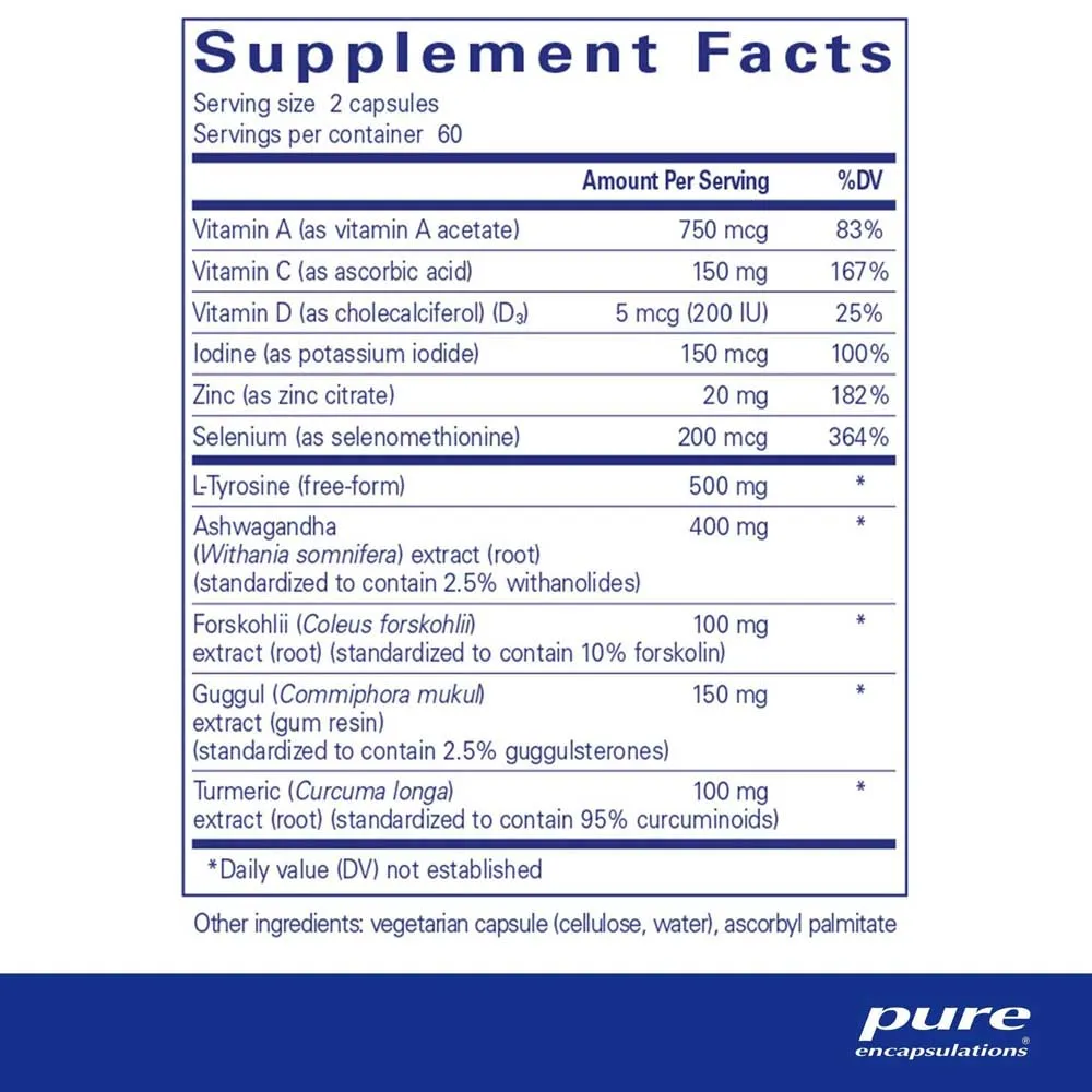 Pure Encapsulations Thyroid Support Complex Kapslar 120 Enheter, One size
