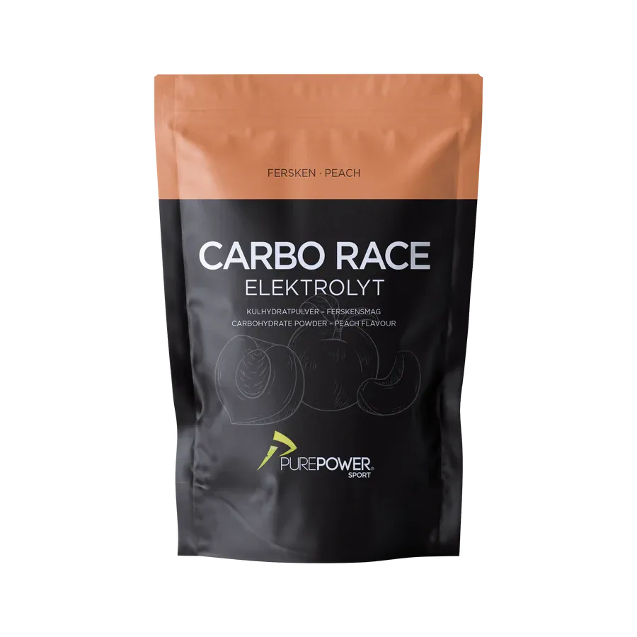 PurePower Carbo Race Elektrolyt energipulver persika 1 kg PurePower Carbo Race Elektrolyt energipulver persika 1 kg