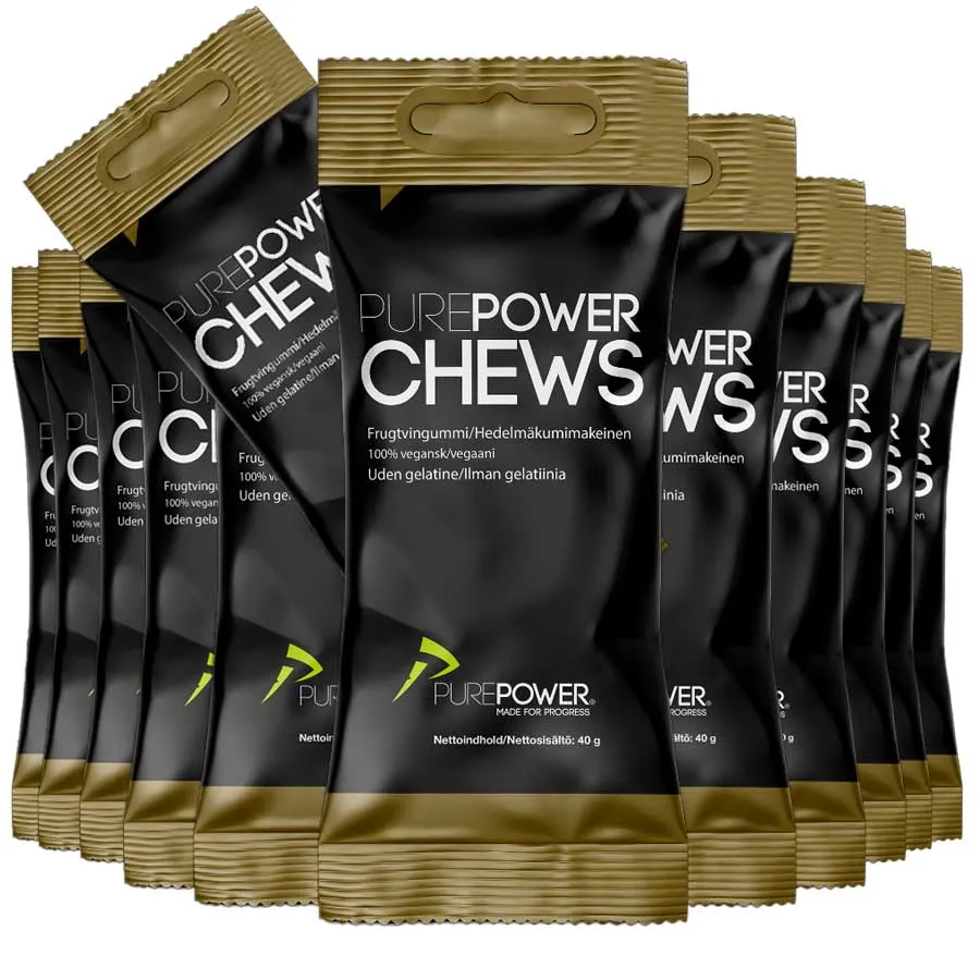 PurePower Chews energivingummi fruktmix 40 g 12 stk