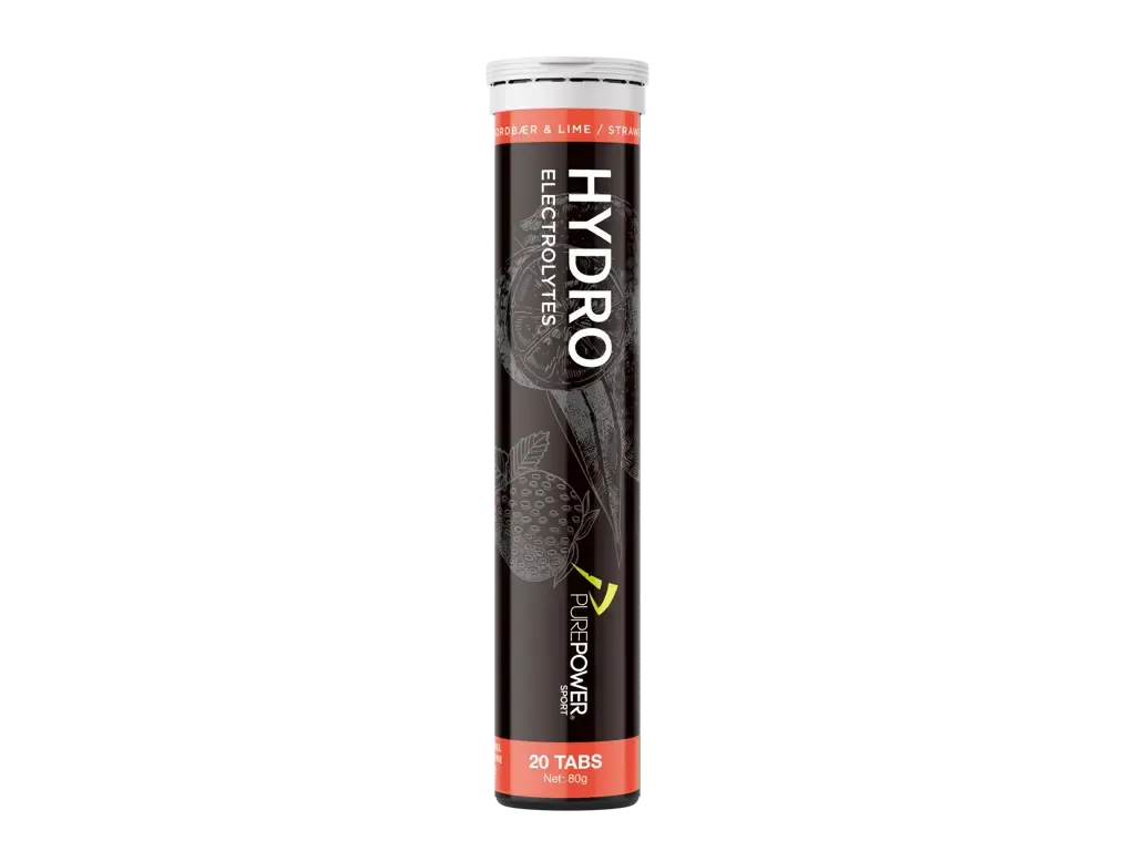 PurePower Hydro brustabletter med elektrolyter jordgubbe och lime 20 x 4 g