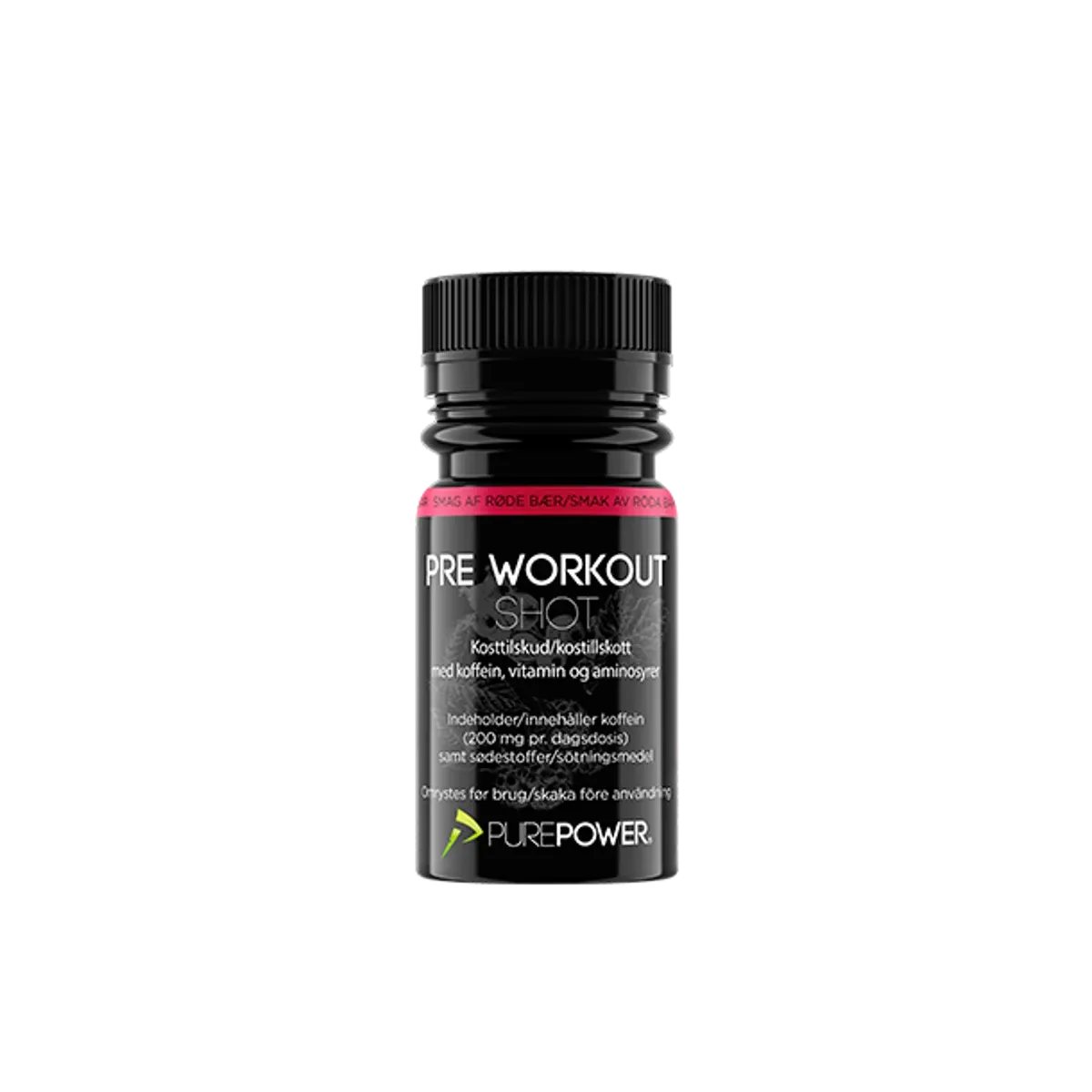 PurePower Pre Workout Shot röda bär 60 ml