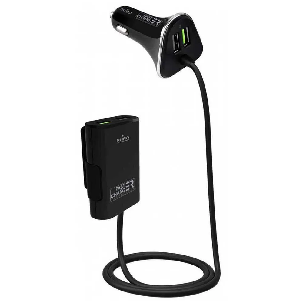 Puro Passenger Usb + Usb 6.8a 2 Ports Laddare, Black, One Size