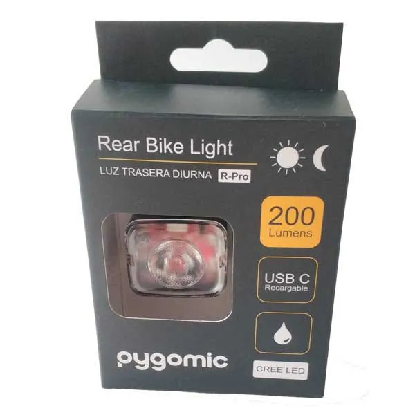 Pygomic R-pro Bakljus, Black, 200 Lumens