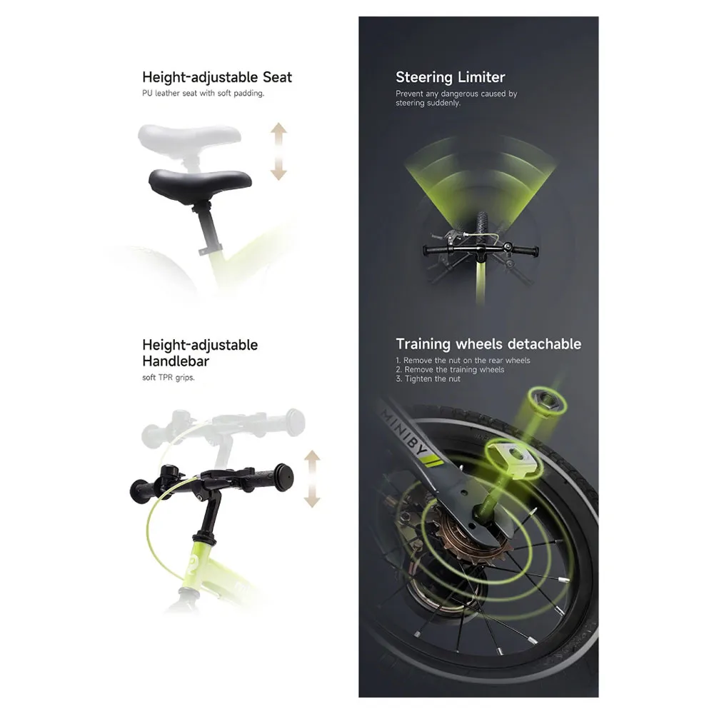 Qplay 3 In 1 Miniby 14´´ Cykel, Black, One Size Qplay 3 In 1 Miniby 14´´ Cykel, Black, One Size