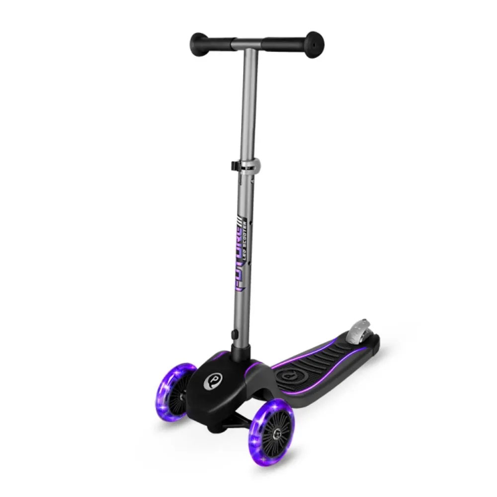 Qplay Hopfällbar Eco Future-scooter Med 3 Hjul Och Lampor, Multicolor, One Size