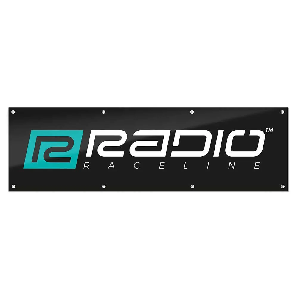 Radio Raceline Shop Banner, Black / white, 140 x 30cm