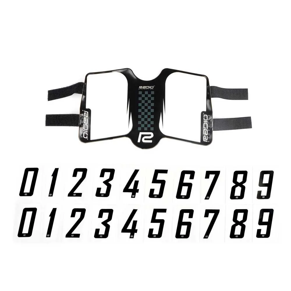 Radio Side Plate Velcro Rem, White / black, One Size