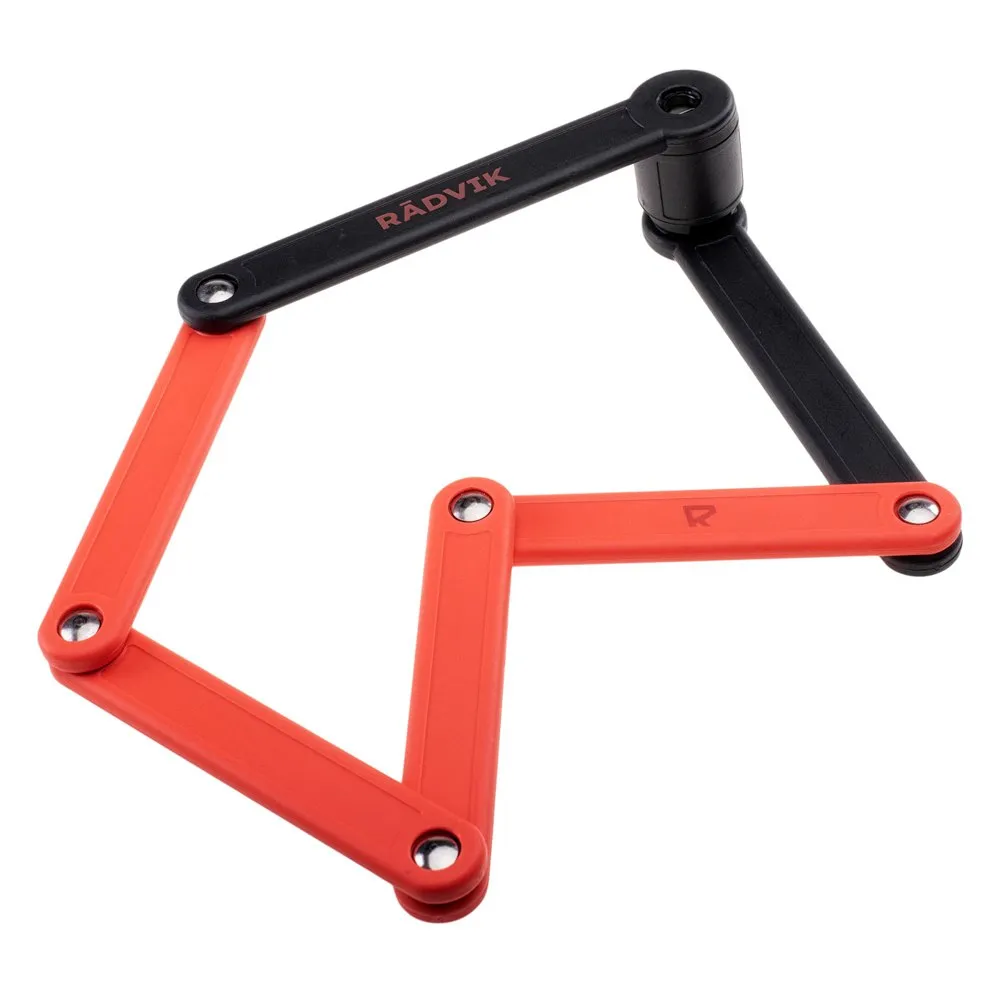 Radvik Fjordane Hopfällbart Lås, Black / tangerine tango, One Size