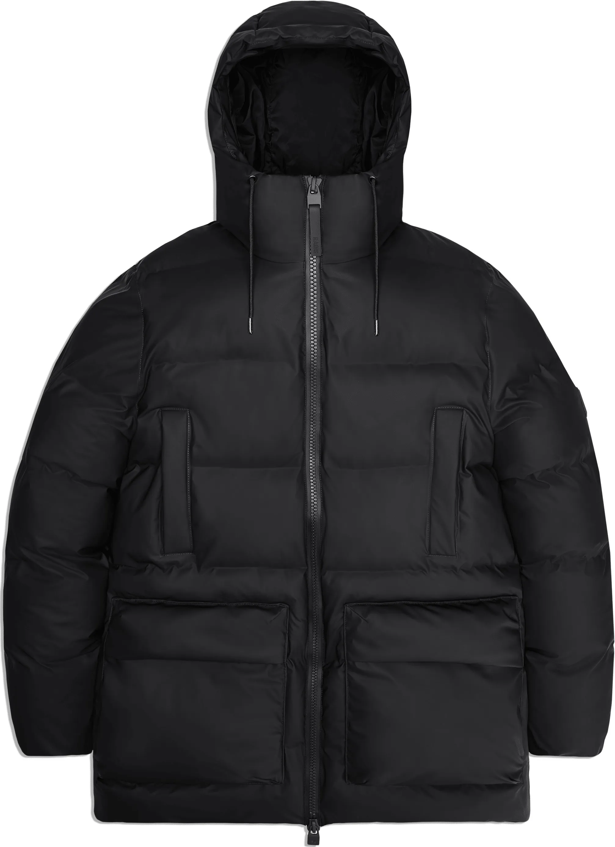 Rains Unisex Alta Long Puffer Cargo Jacket W3T4