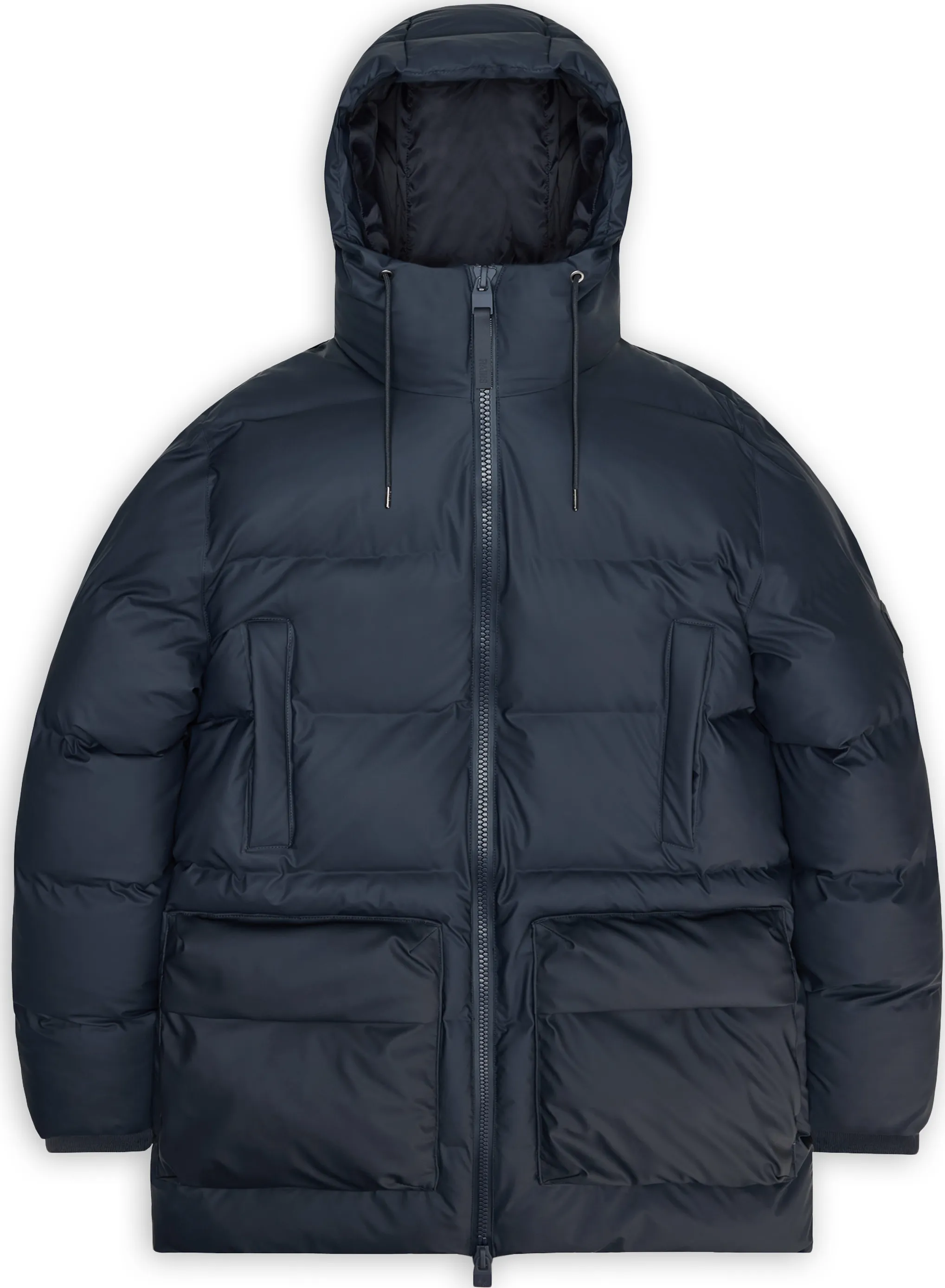 Rains Unisex Alta Long Puffer Cargo Jacket W3T4