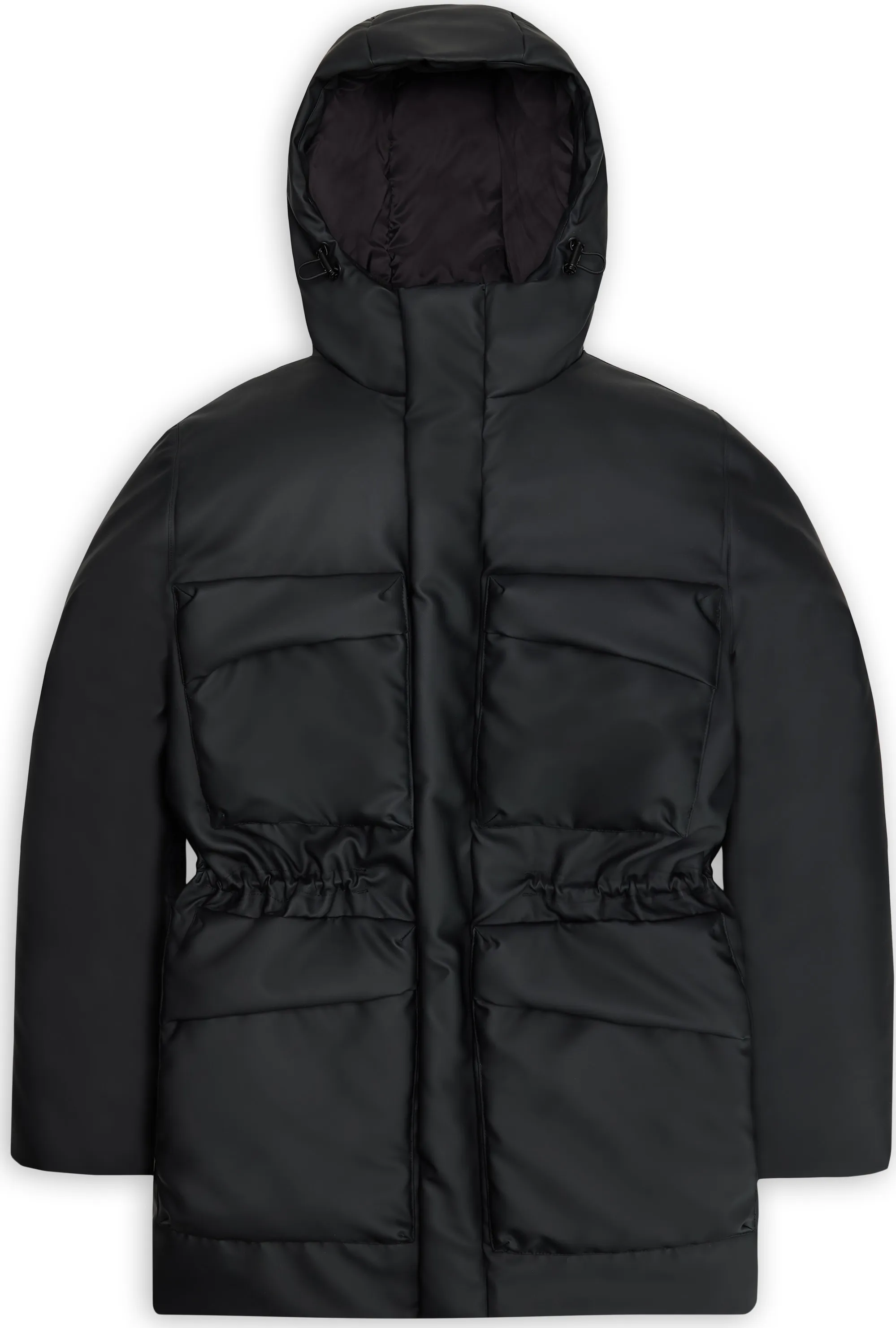 Rains Unisex Askim Long Insulated Cargo Jacket Rains Unisex Askim Long Insulated Cargo Jacket