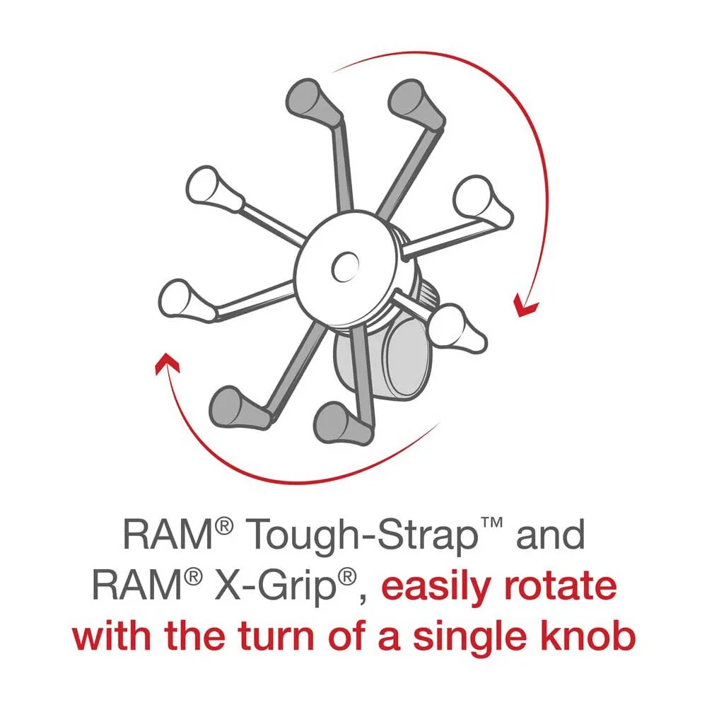 Ram Mounts Tough-strap™ X-grip® Large Styrtelefonhållare, Black, One Size