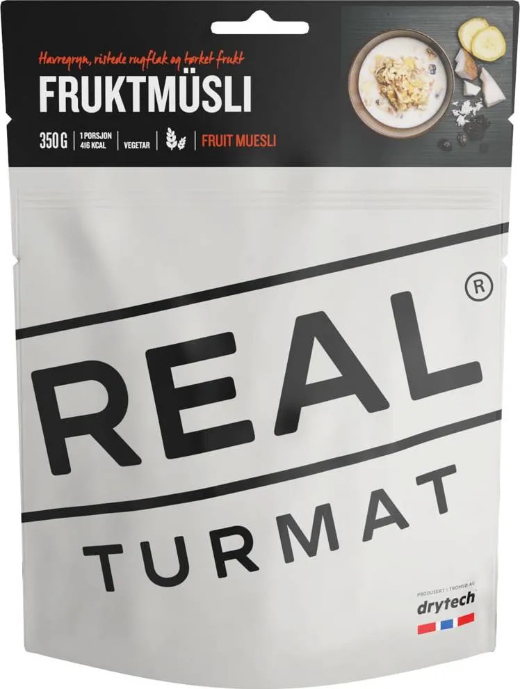 Real turmat Fruit Muesli, White/Gray, 350g