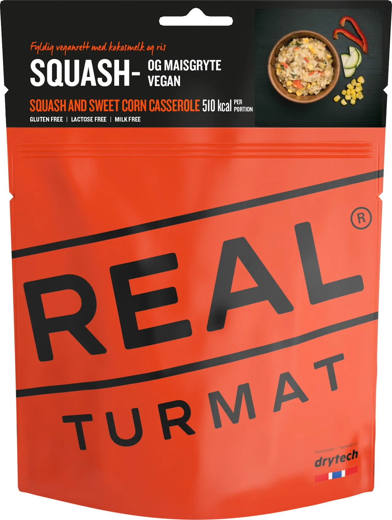 Real turmat Squash And Corncasserole, Orange, 460g