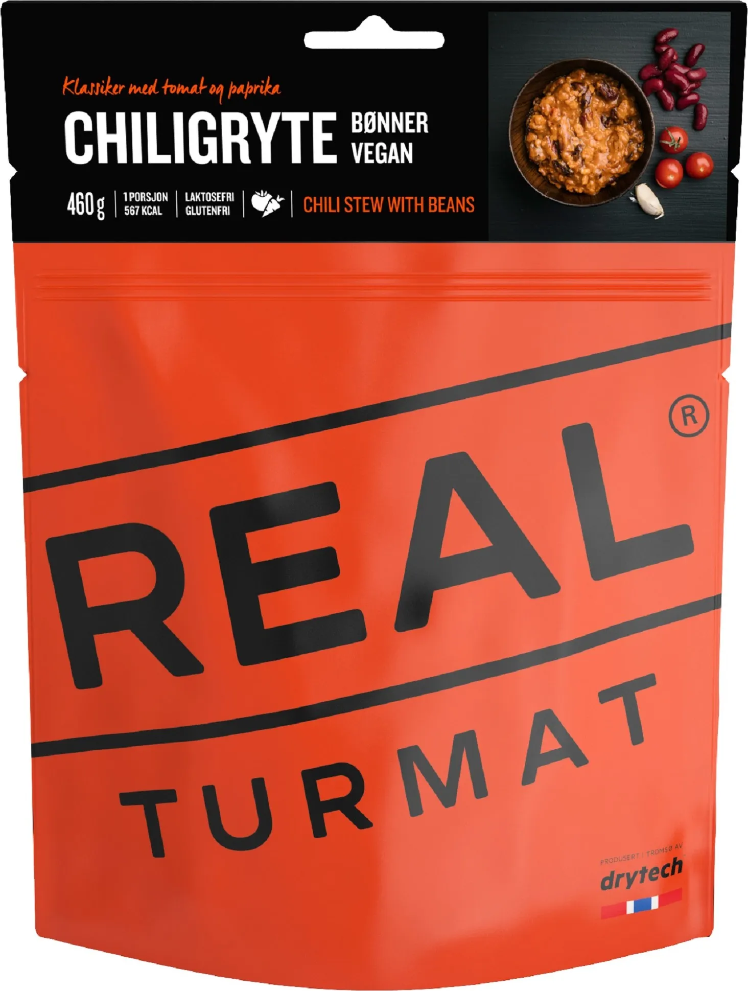 Real turmat Vegan Chili Stew With Beans, Oransje, One Size