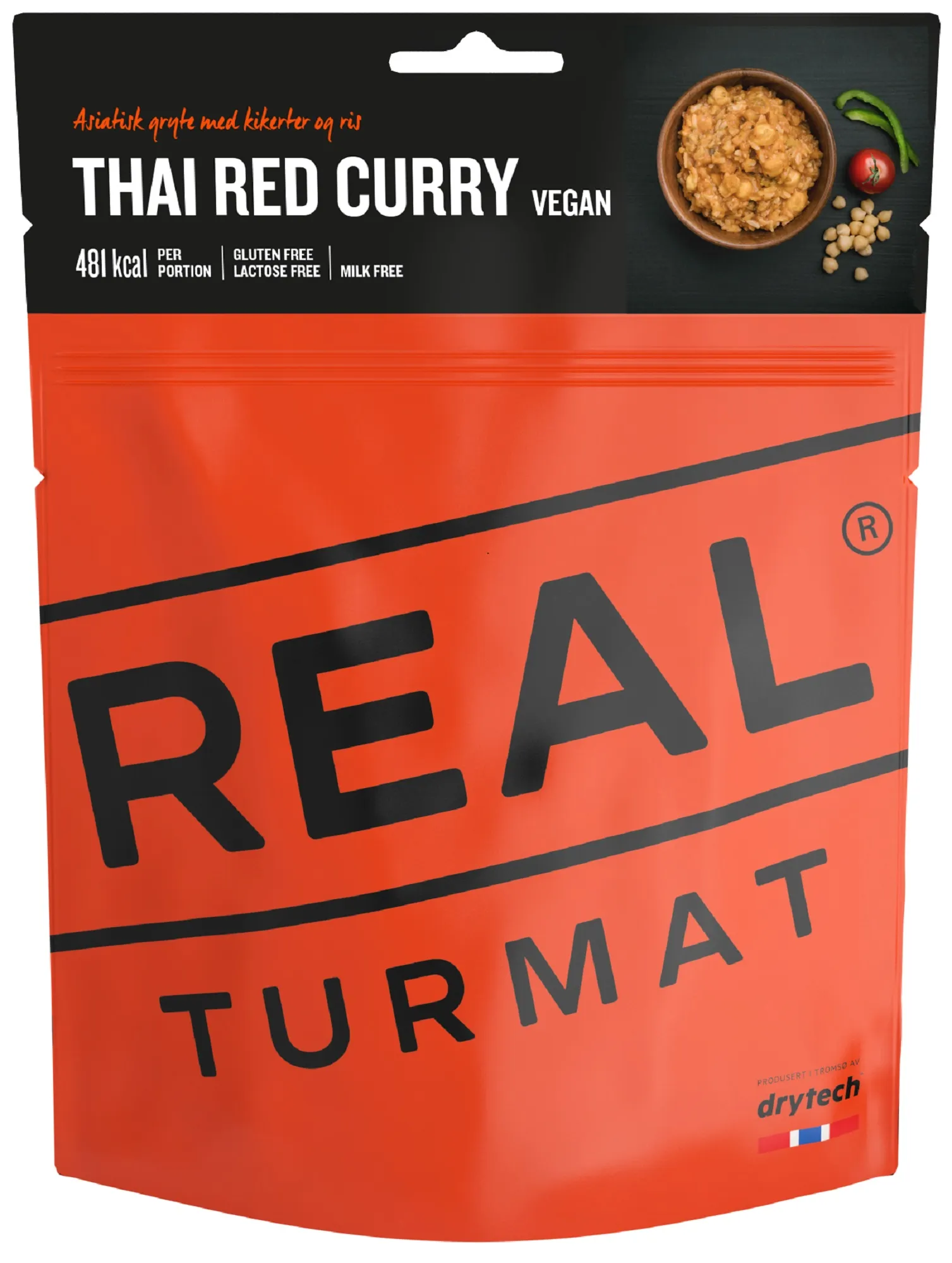 Real turmat Vegan Thai Red Curry with Rice, Nocolour, 460g