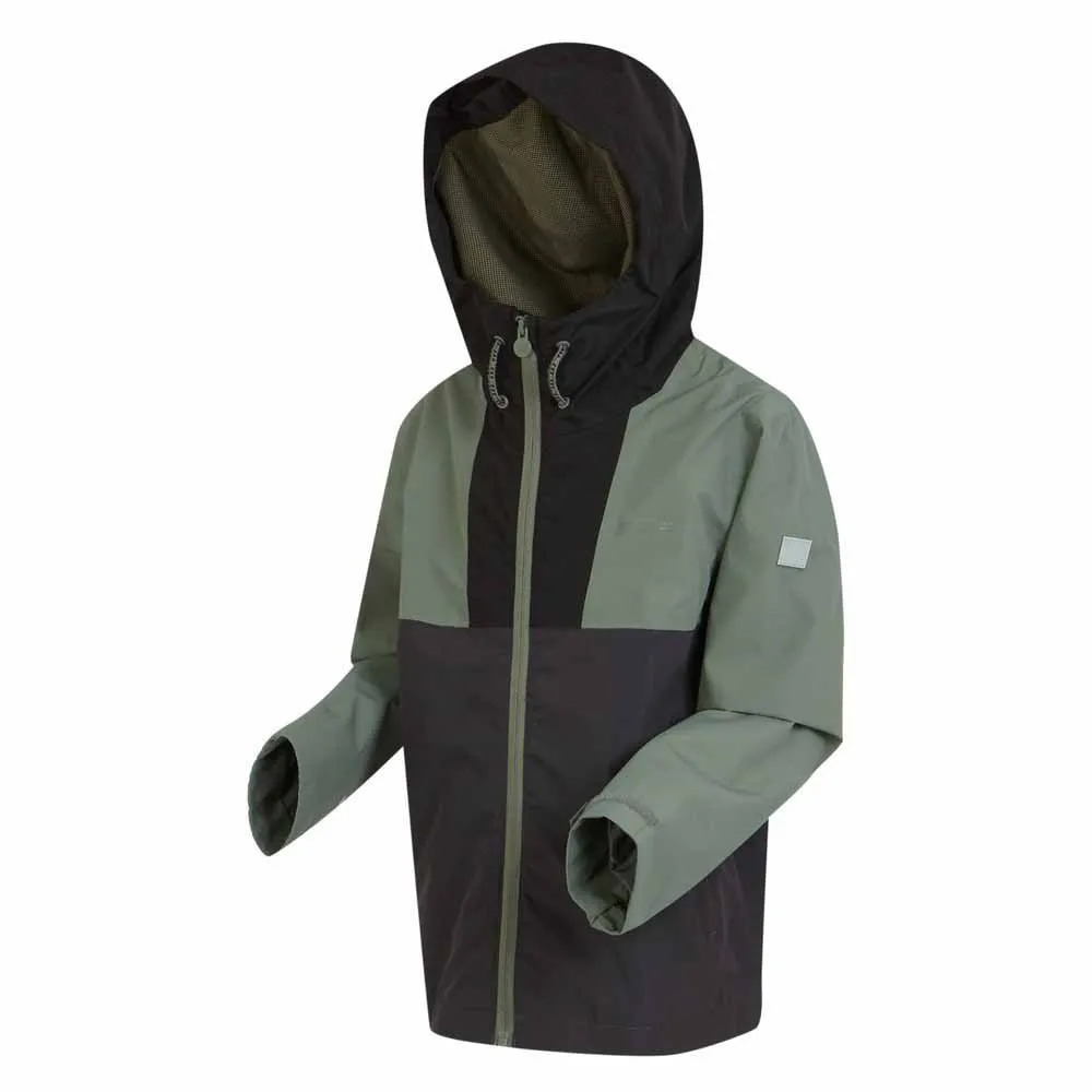 Regatta Hanleigh Jacka, Black / agave green, 7-8Y