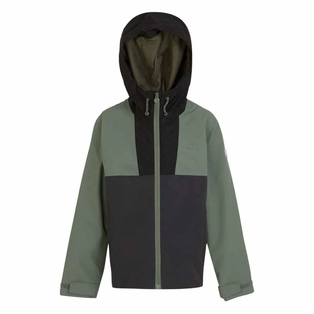 Regatta Hanleigh Jacka, Black / agave green, 7-8Y