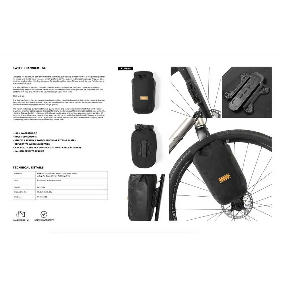Restrap Switch Ramväska 5l, Black, One Size