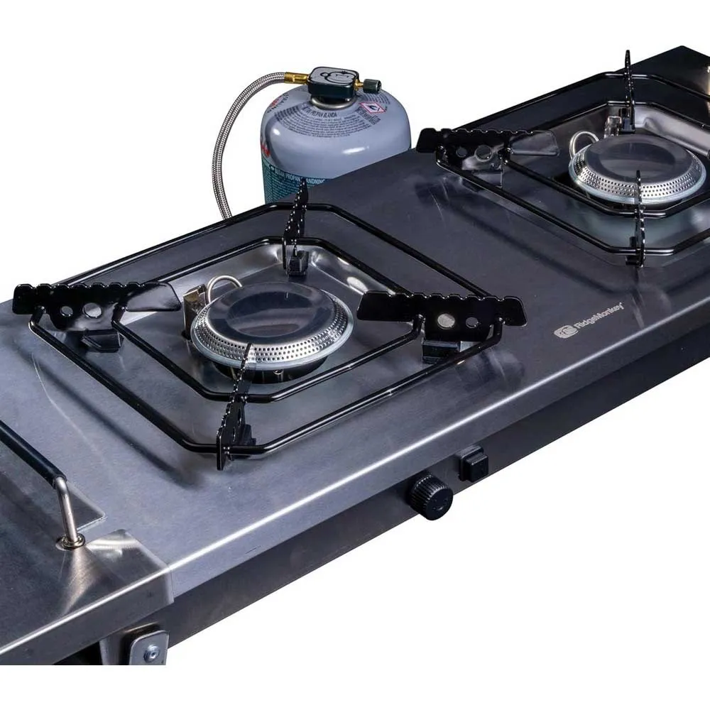 Ridgemonkey Cookstation Double Gaskök För Camping, Black, One Size