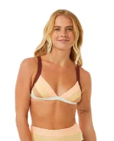 Rip Curl Women's Block Party Spliced Fixed Triangle Bikini Top Rip Curl Women's Block Party Spliced Fixed Triangle Bikini Top