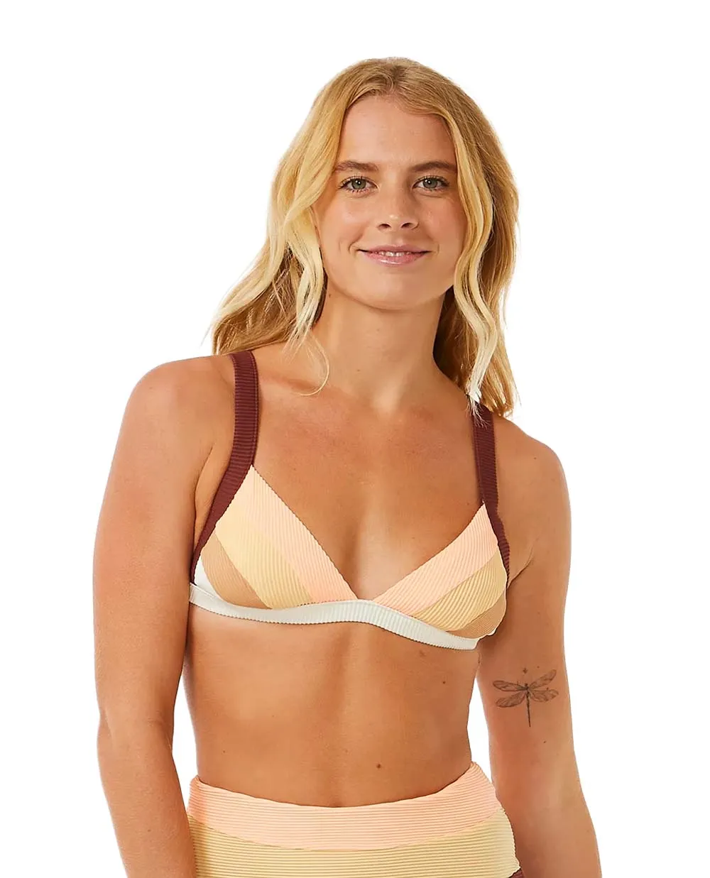 Rip Curl Women's Block Party Spliced Fixed Triangle Bikini Top