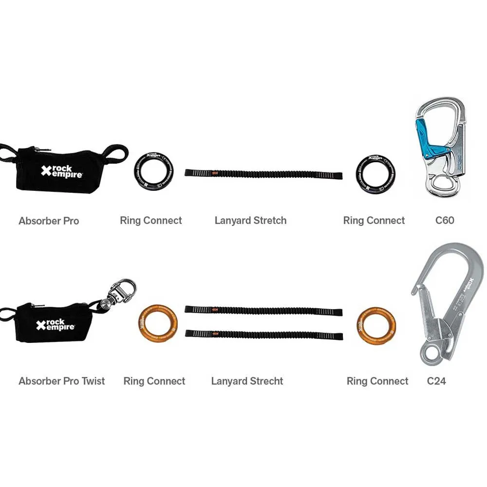 Rock Empire Absorber Pro Twist Lanyards Och Energiabsorbenter, One size