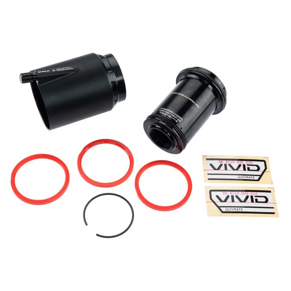 Rock Shox 165/190x37.5-45 Mm Vivid C1+ 2024+ Bakre Stötdämpare Luftpatron Kit, Black, One Size