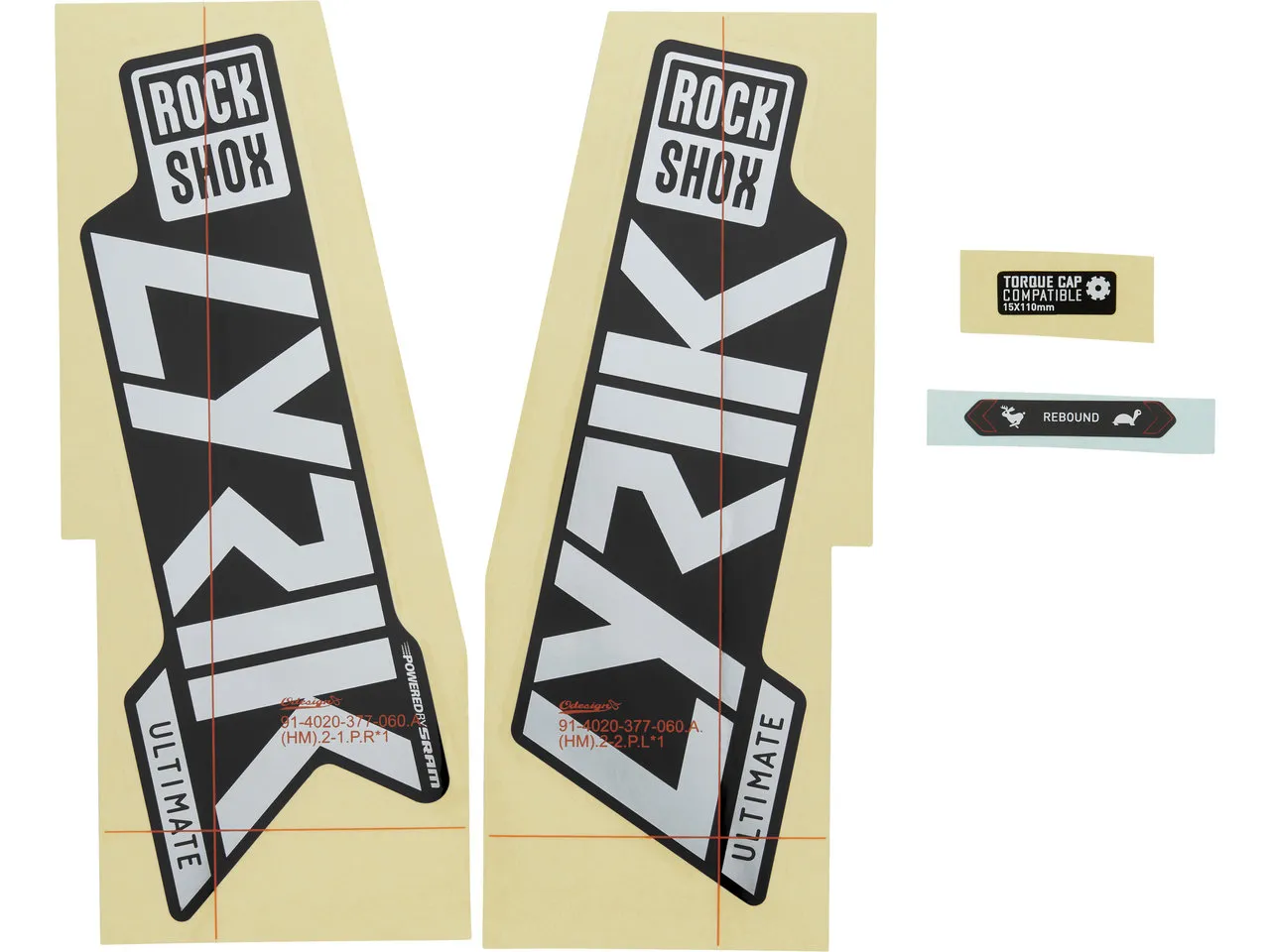 Rock Shox Aufklebersatz für Lyrik Ultimate Modell 2021 Rock Shox Aufklebersatz für Lyrik Ultimate Modell 2021