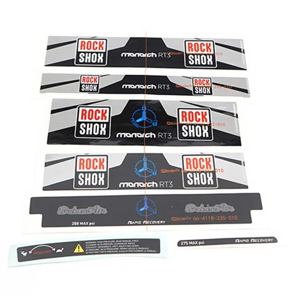 Rock Shox Bakdämpare Dekal Monarch Rt3 Debonair, Silver / black, One Size