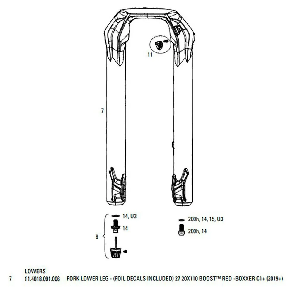 Rock Shox Boxxer C1 2019+ 27´´ Boost Ultimate Flask Gaffel Sänks, Red, One Size Rock Shox Boxxer C1 2019+ 27´´ Boost Ultimate Flask Gaffel Sänks, Red, One Size