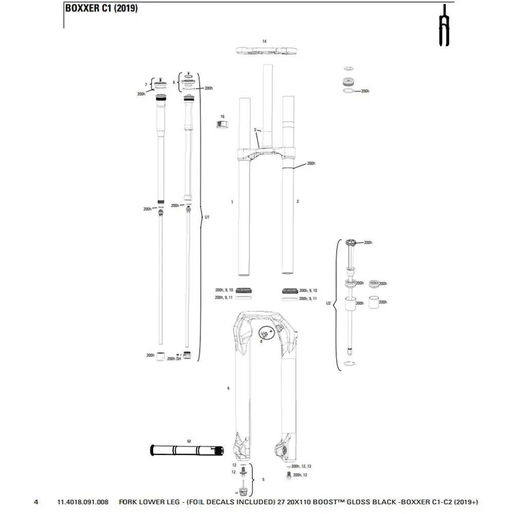 Rock Shox Boxxer C1 2019+ 27´´ Boost Ultimate Gaffel Sänks, Black, One Size