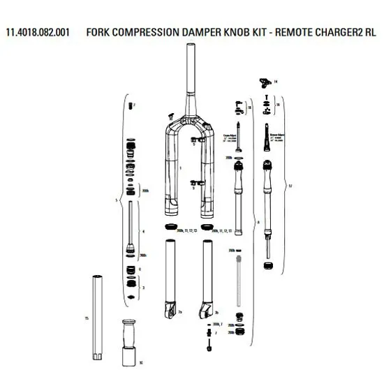Rock Shox Charger2 Rl Rs/1 A1 Plus Knoppset, Black, One Size Rock Shox Charger2 Rl Rs/1 A1 Plus Knoppset, Black, One Size