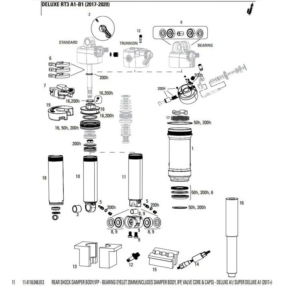 Rock Shox Deluxe/super Deluxe Corp Ifp Bearning Eyelet Kit Med Bakre Stötdämpare Rock Shox Deluxe/super Deluxe Corp Ifp Bearning Eyelet Kit Med Bakre Stötdämpare