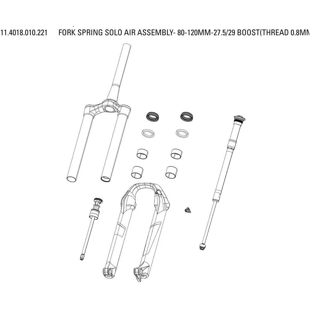 Rock Shox Frok Springs Solo Air-montering, Black, 27.5-29" / 80-120