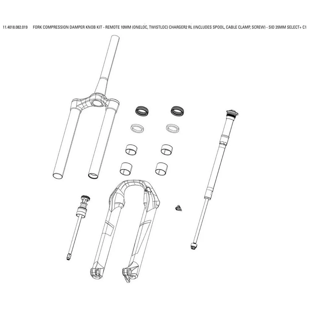 Rock Shox Gaffelkompressionsladdare 2 Rl Sid Select Plus Remote, Black, 35mm